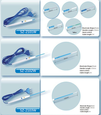 Disposable Sterile Monopolar Hand control electrosurgical Pencil with 70mm Blade S2101W