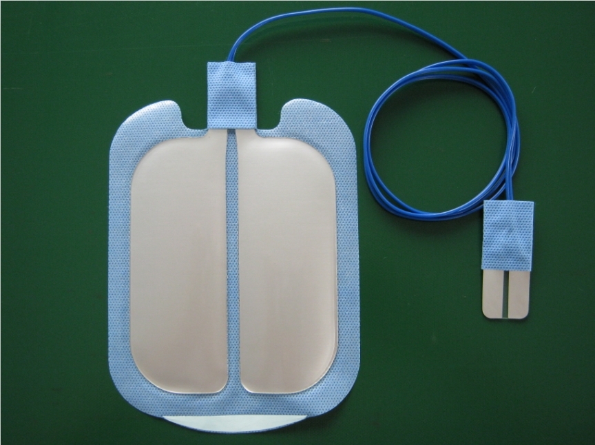 ESU patient plate,Bipolar reusable adult/ child grounding pad,1M cable special connector